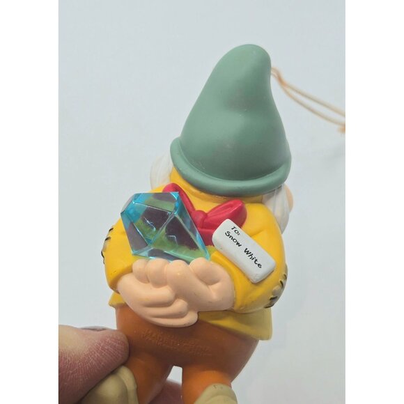 Disney Snow White Dopey Ornament Holding Gem Resin Figurine With Hanging String - Picture 2 of 4